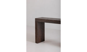 side view of Evander Console Table Rustic Brown luxury Coffee Table