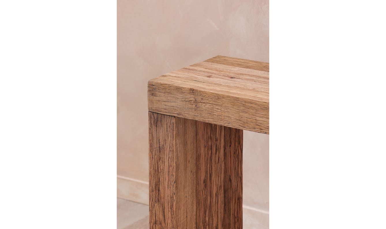 side view of Evander Console Table Natural luxury Coffee Table