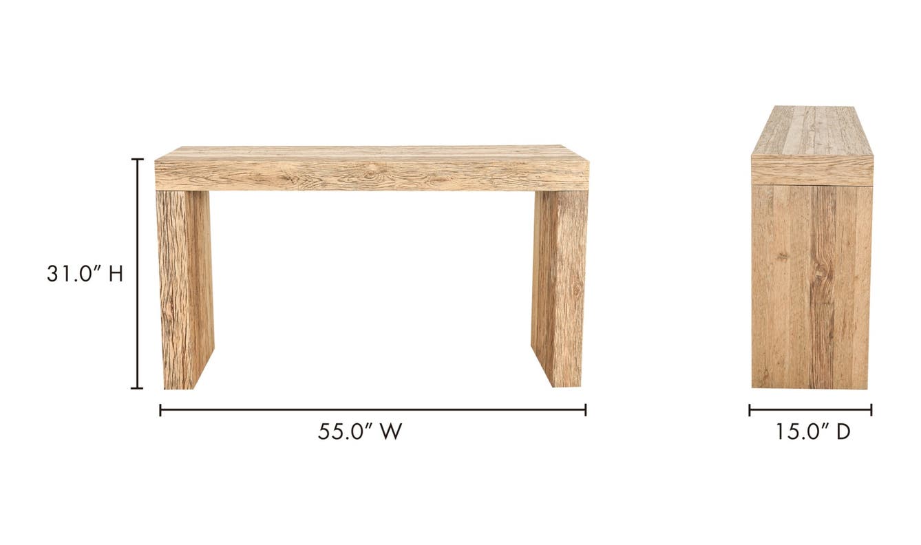 lifestyle view of Evander Console Table Natural luxury Coffee Table