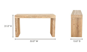 lifestyle view of Evander Console Table Natural luxury Coffee Table
