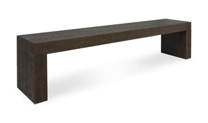 detail view of Evander Dining Bench Rustic Brown luxury Bench