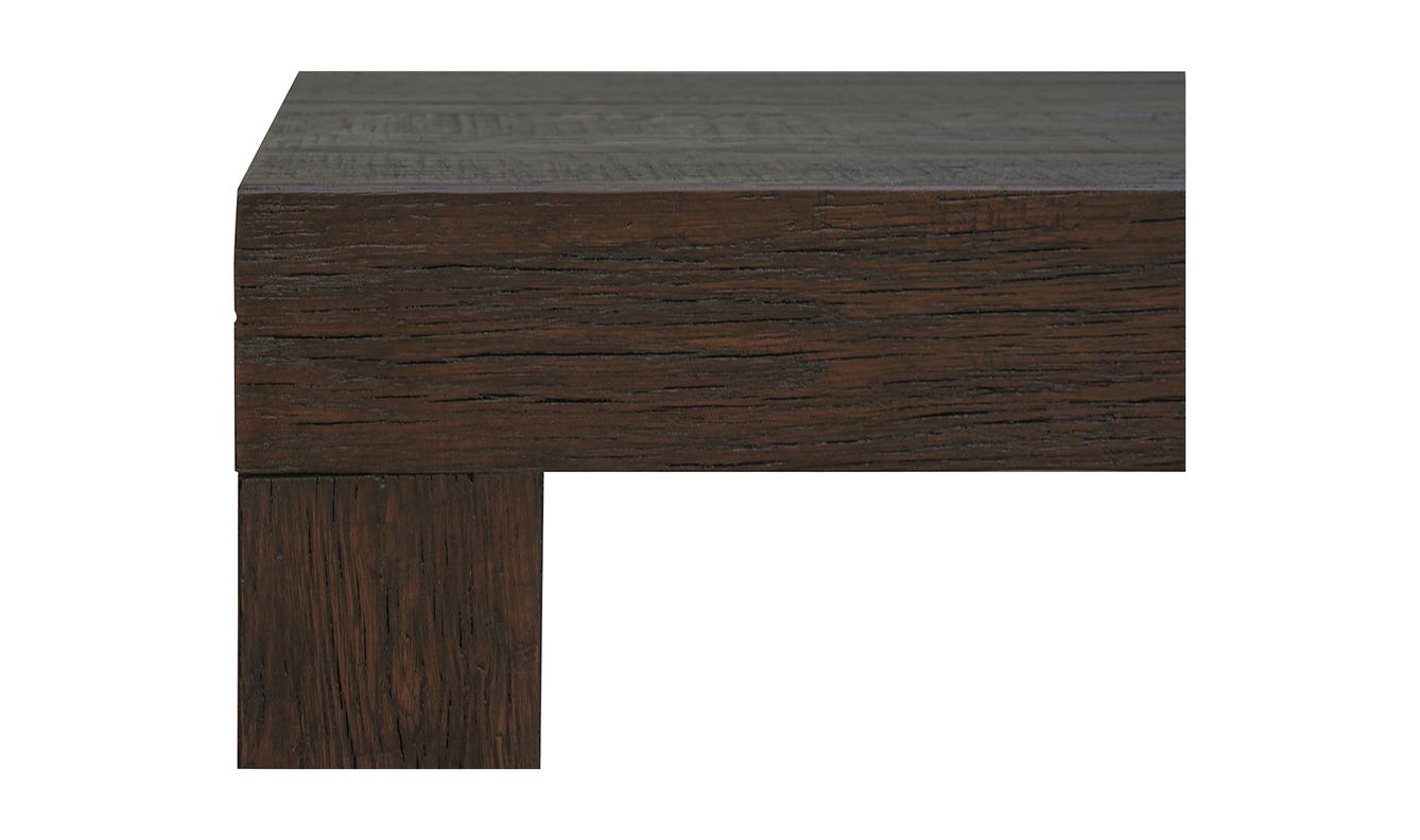 lifestyle view of Evander Dining Bench Rustic Brown luxury Bench