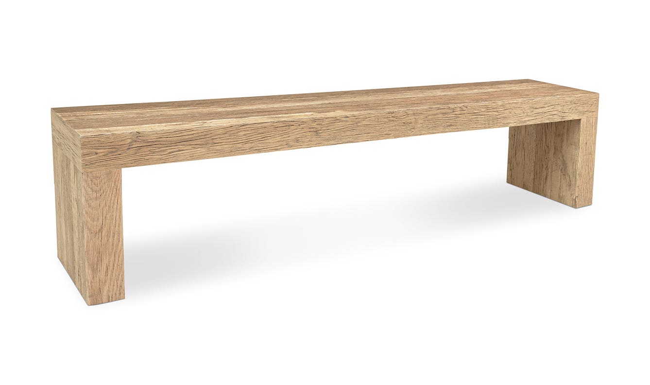 detail view of Evander Dining Bench Natural luxury Bench