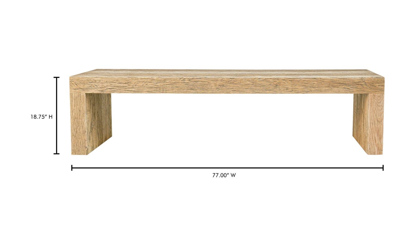 lifestyle view of Evander Dining Bench Natural luxury Bench