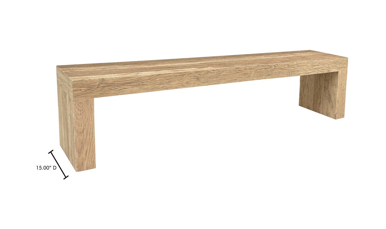 lifestyle view of Evander Dining Bench Natural luxury Bench