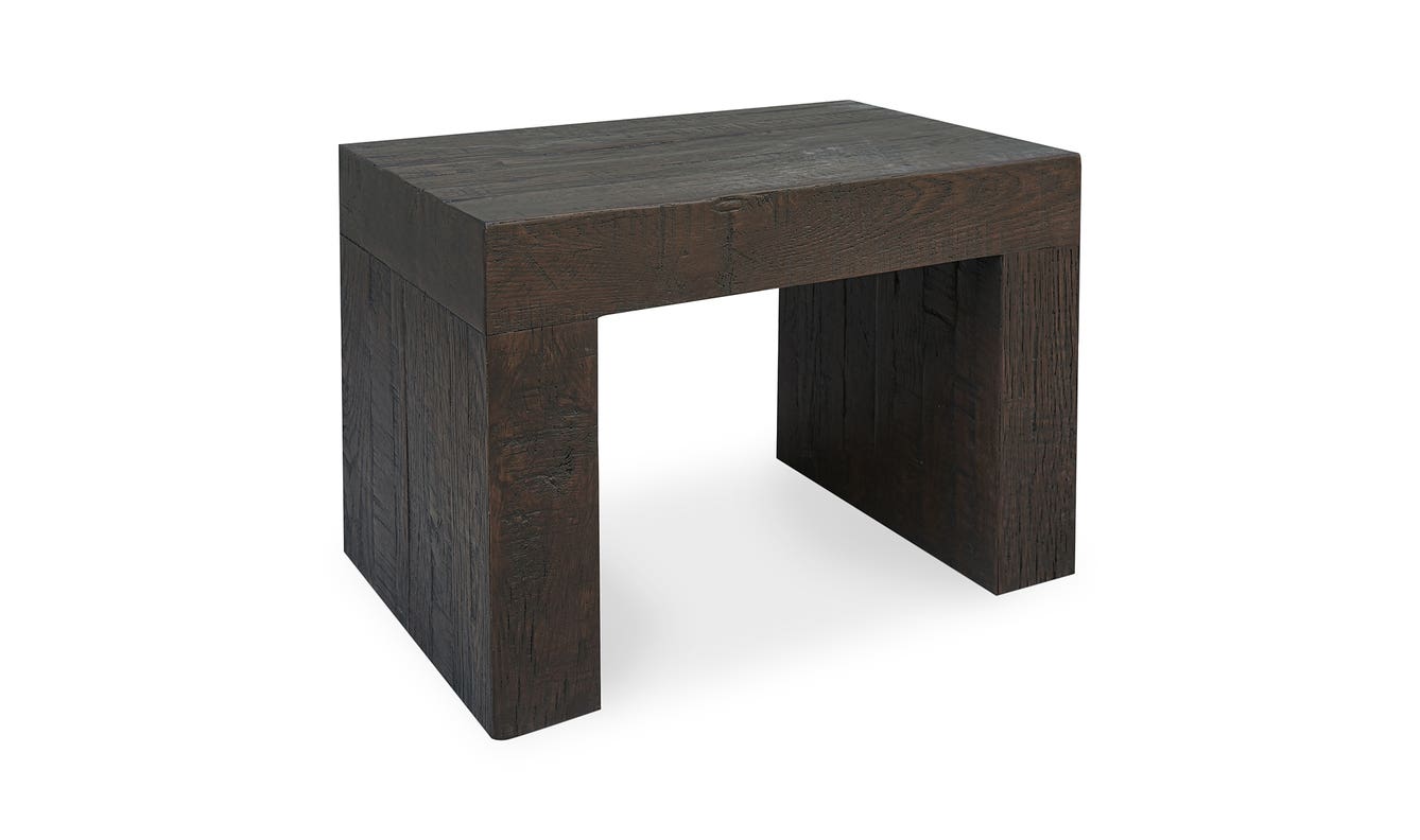 detail view of Evander Dining Stool Rustic Brown luxury Step Stool