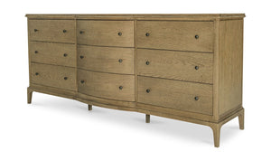 side view of Sadie 9 Drawer Dresser Brown luxury Kitchen & Dining Room Table
