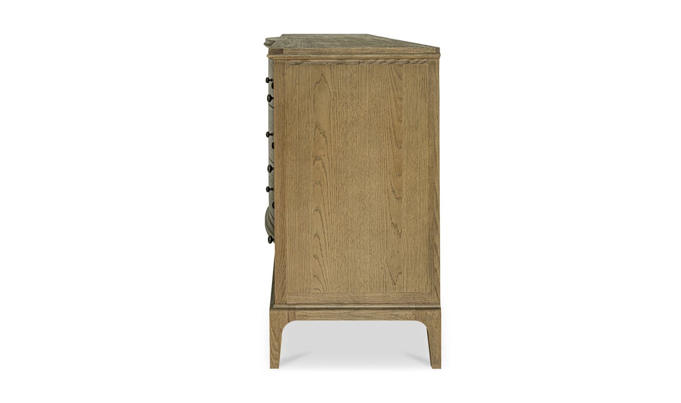 lifestyle view of Sadie 9 Drawer Dresser Brown luxury Kitchen & Dining Room Table