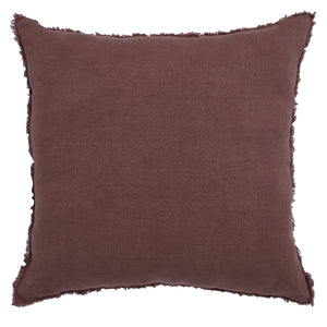 Pan Indoor Pillow in rich brown color with frayed edges, showcasing soft fabric texture.