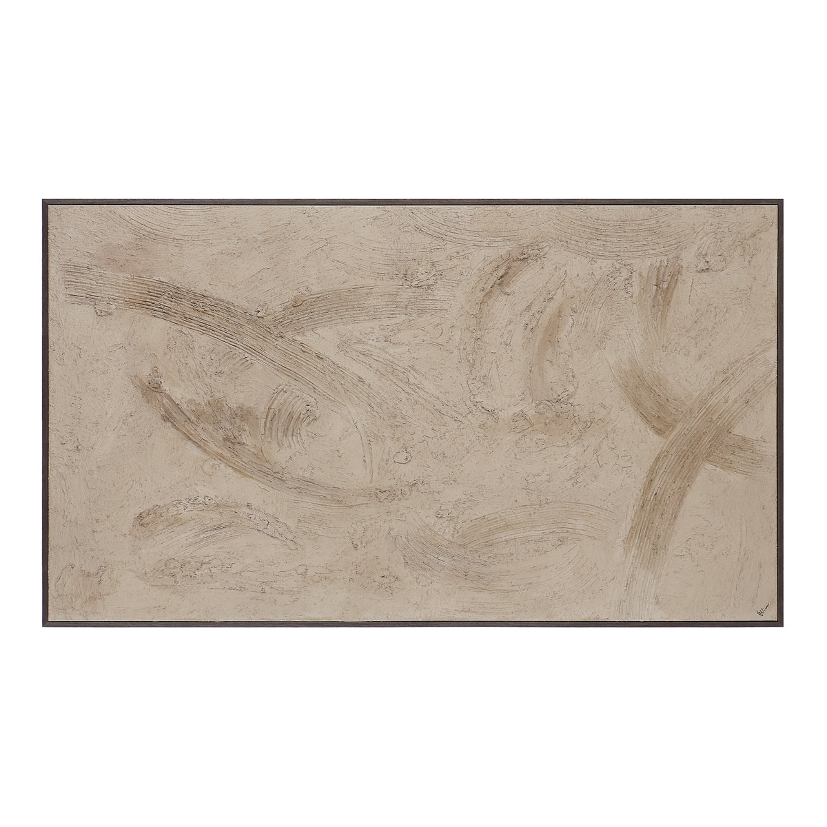 Trofa canvas art featuring abstract beige textures and strokes on a light background.
