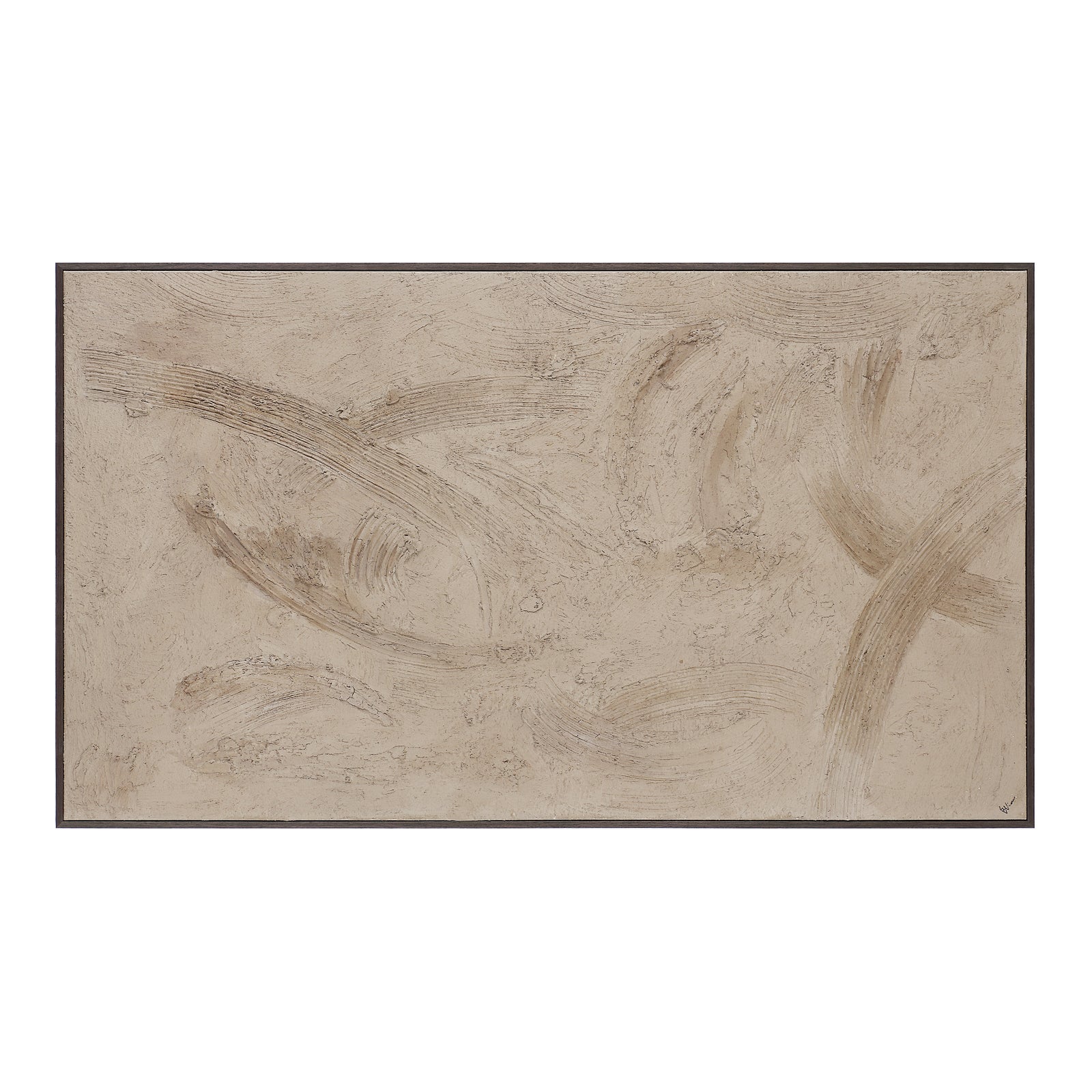 Trofa canvas art featuring abstract beige textures and strokes on a light background.
