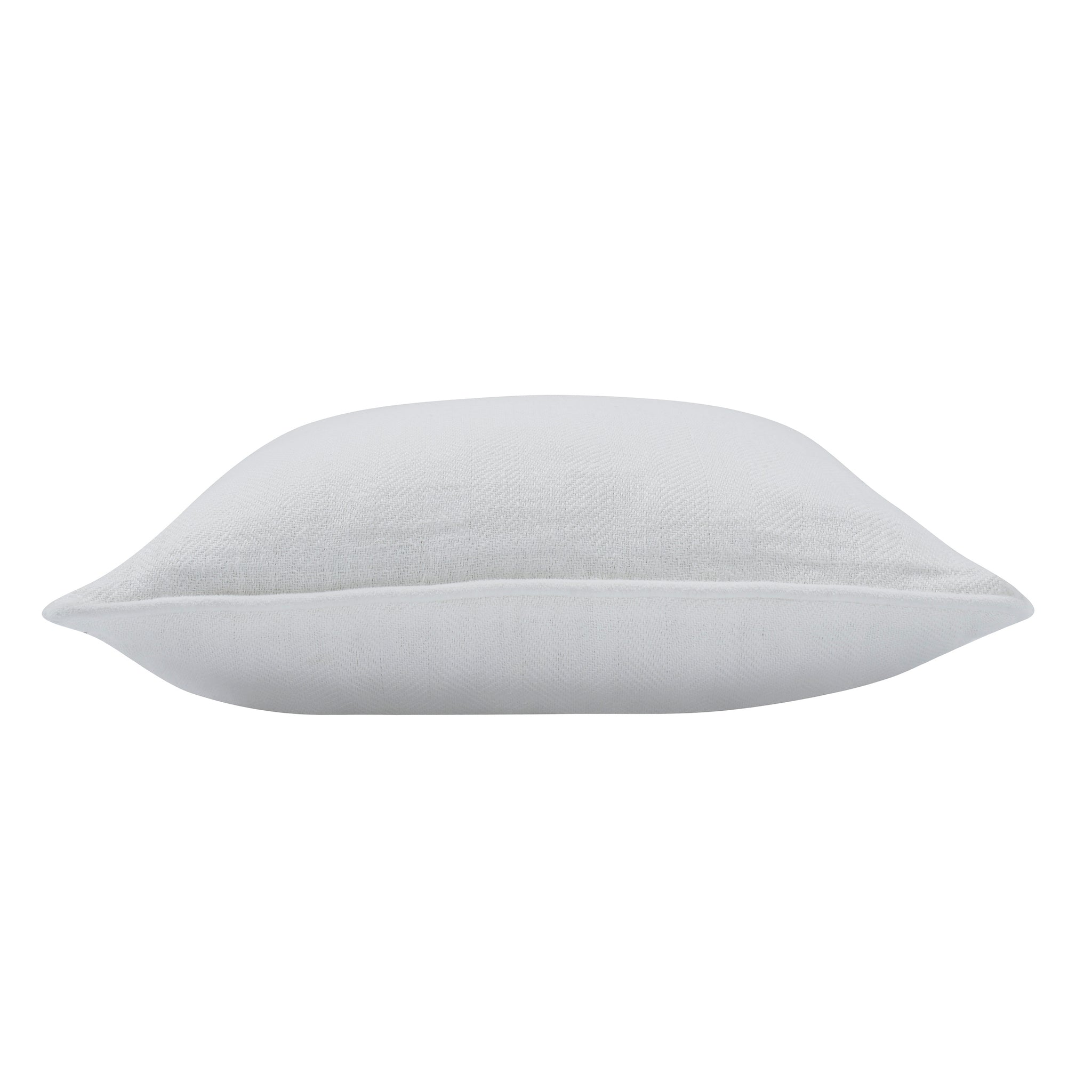 Provence Indoor Pillow viewed from the side, displaying its light blue color and soft profile.