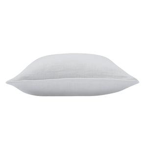 Provence Indoor Pillow viewed from the side, displaying its light blue color and soft profile.