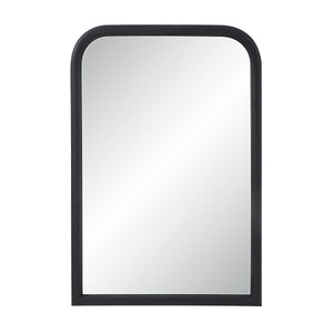 Dovima Wall Mirror with a black frame, featuring a smooth, rounded top edge.