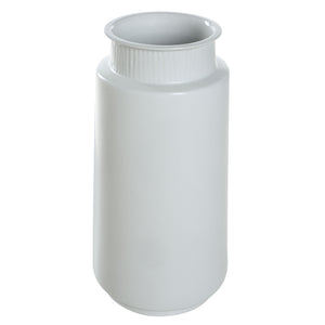 Zena Vase by Renwil, white ceramic vase featuring a ribbed top and rounded base