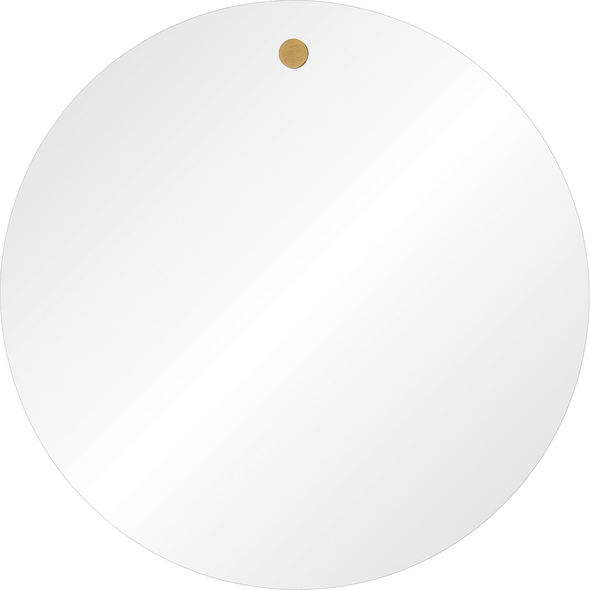 Zachary Wall Mirror featuring a round shape with a brass accent at the top.