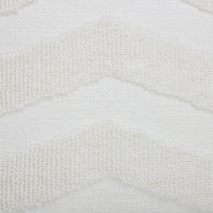 Close-up of Chiara Indoor Pillow showing white chevron texture