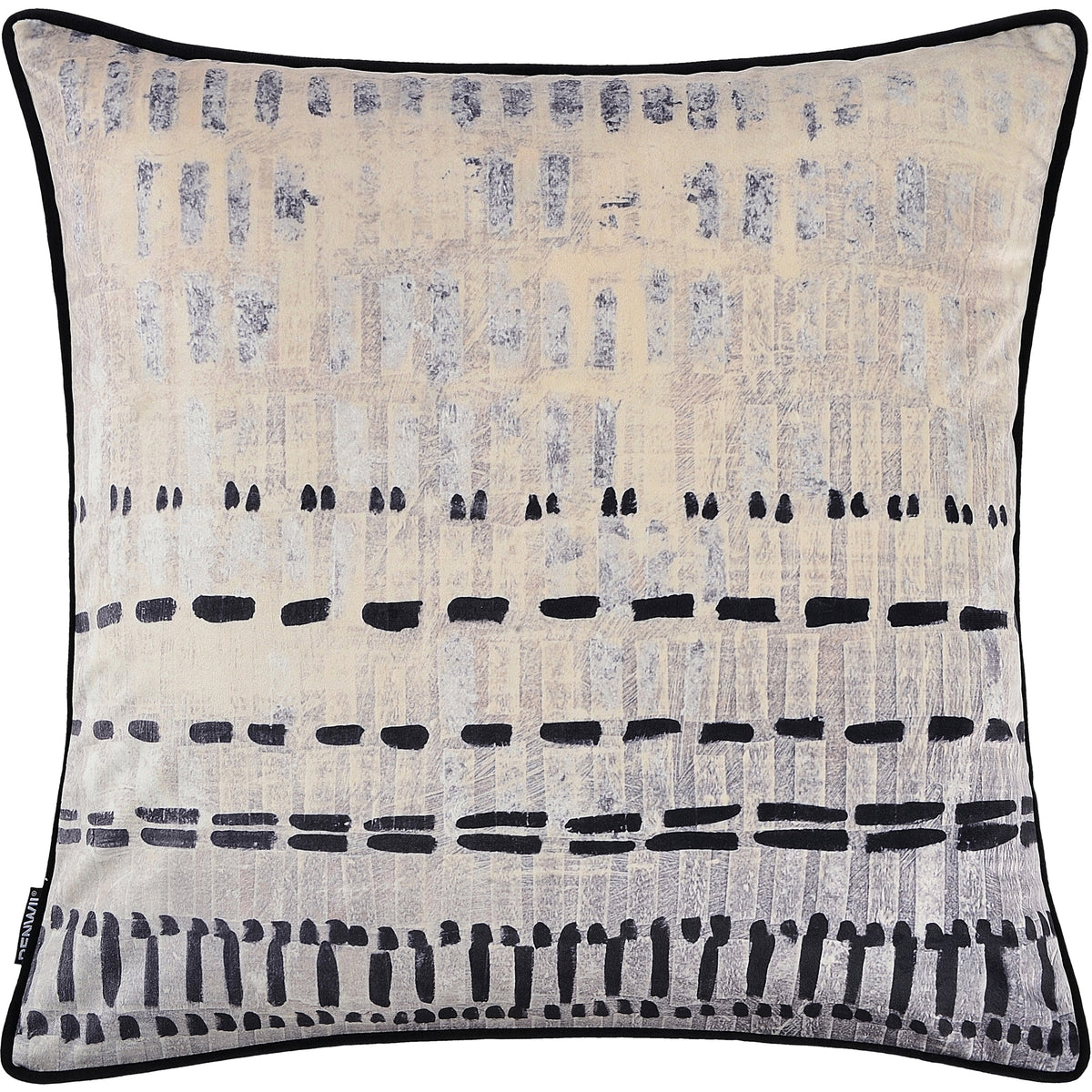 Zitsa Indoor Pillow featuring a textured pattern in beige and black tones