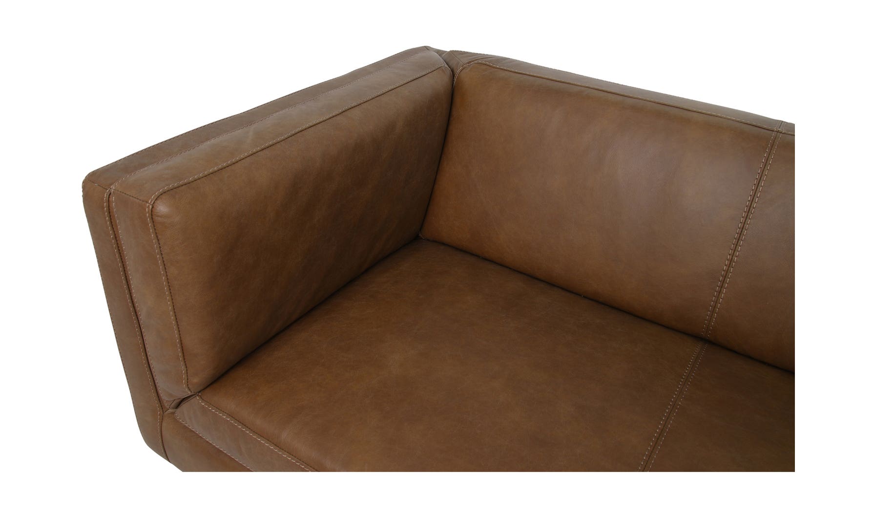 lifestyle view of Woods Sofa Brown Leather luxury Sofa