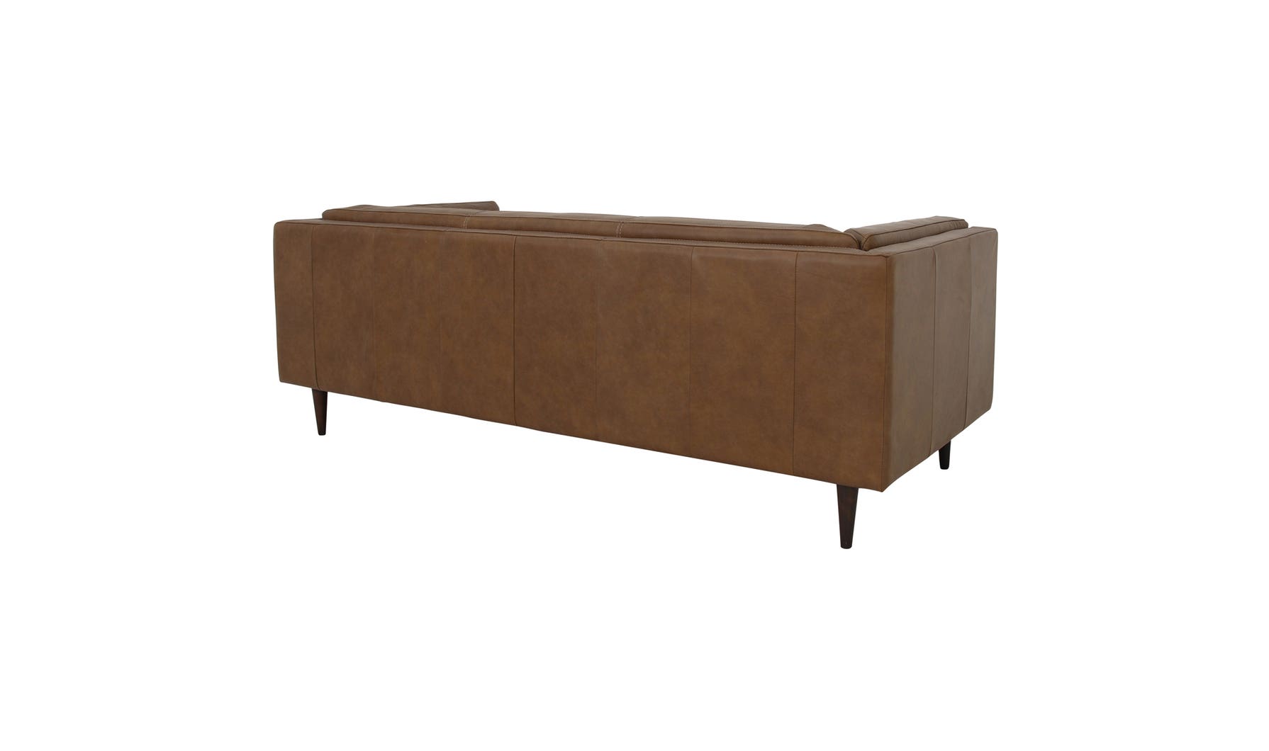 lifestyle view of Woods Sofa Brown Leather luxury Sofa