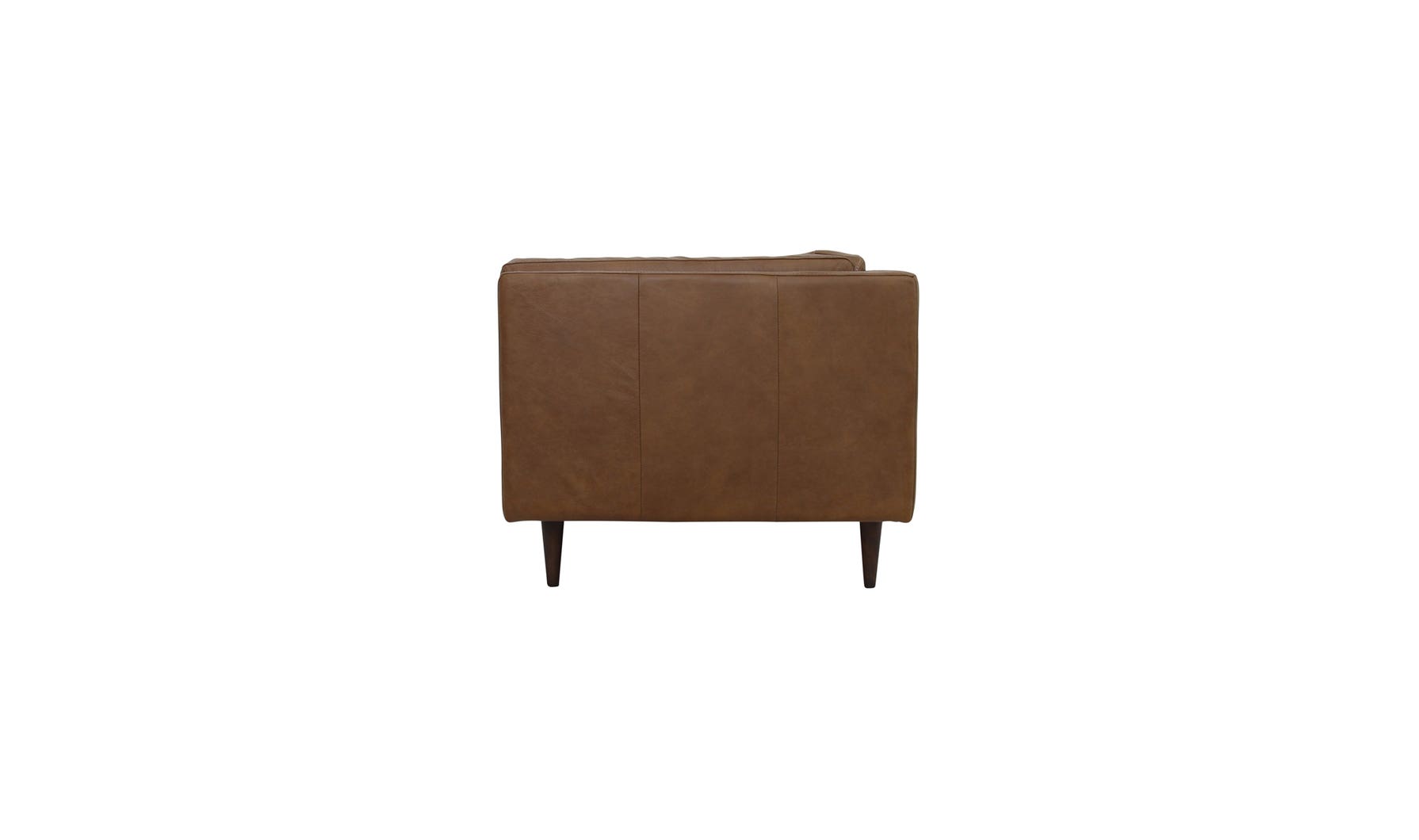 side view of Woods Sofa Brown Leather luxury Sofa