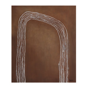 Fallbrook Canvas Art featuring abstract white lines on a brown background