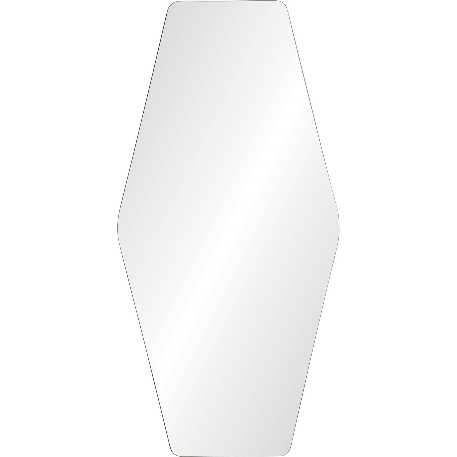 Switzer Wall Mirror with a hexagonal shape and smooth reflective surface