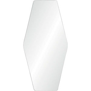 Switzer Wall Mirror with a hexagonal shape and smooth reflective surface