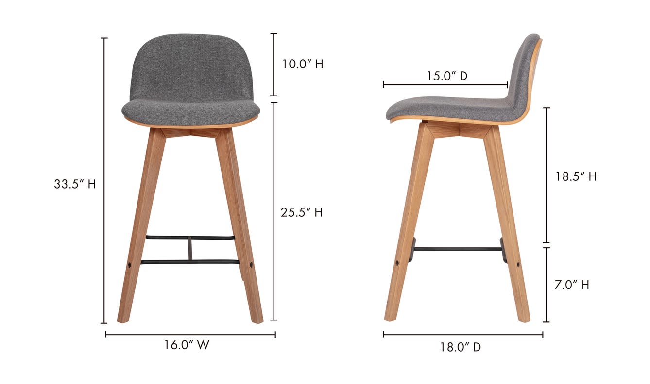 lifestyle view of Napoli Counter Stool Grey luxury Chair