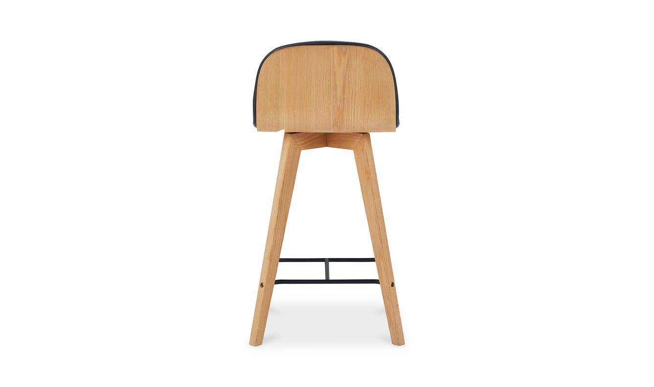 lifestyle view of Napoli Leather Counter Stool Black luxury Chair