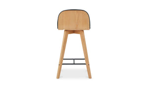 Napoli Leather Counter Stool Black