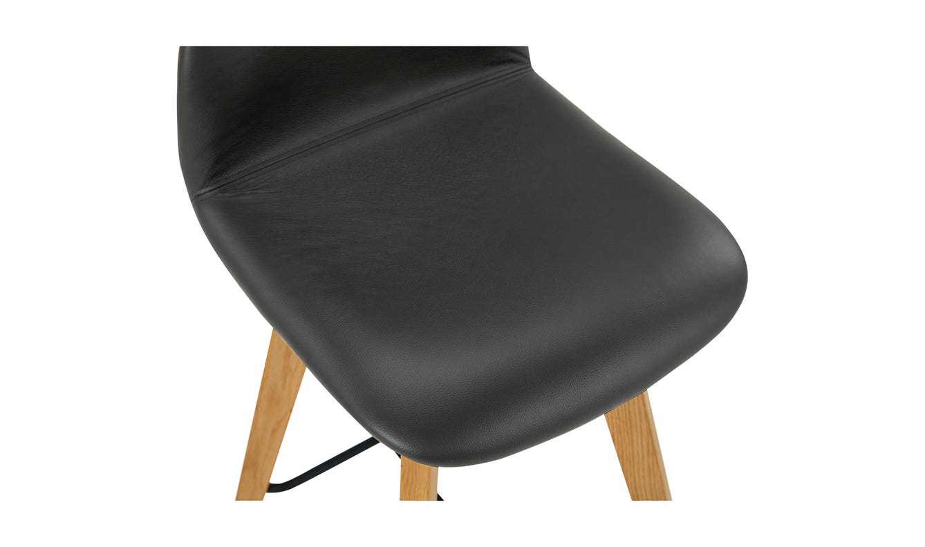lifestyle view of Napoli Leather Counter Stool Black luxury Chair
