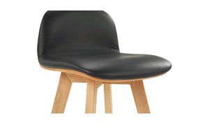 lifestyle view of Napoli Leather Counter Stool Black luxury Chair