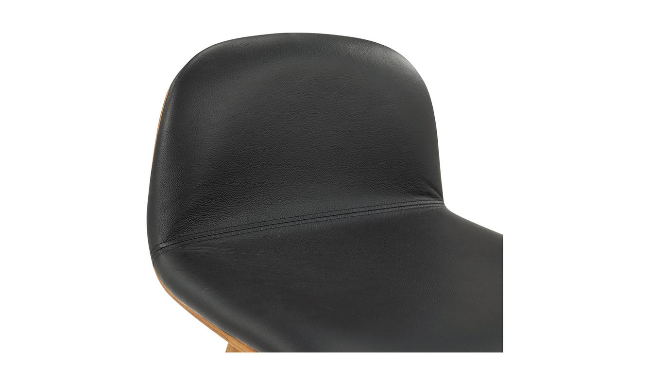 lifestyle view of Napoli Leather Counter Stool Black luxury Chair