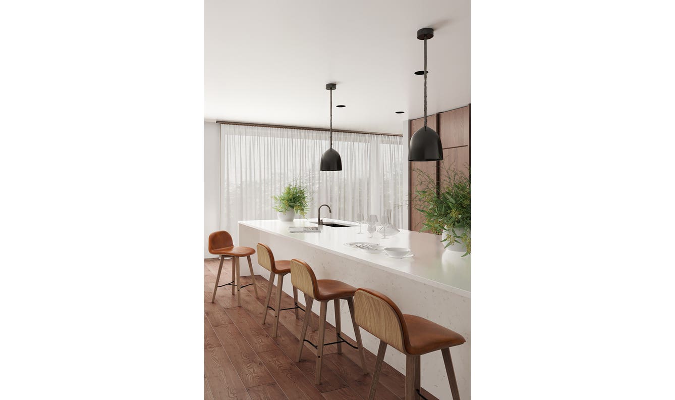 front view of Napoli Leather Counter Stool Tan luxury Chair