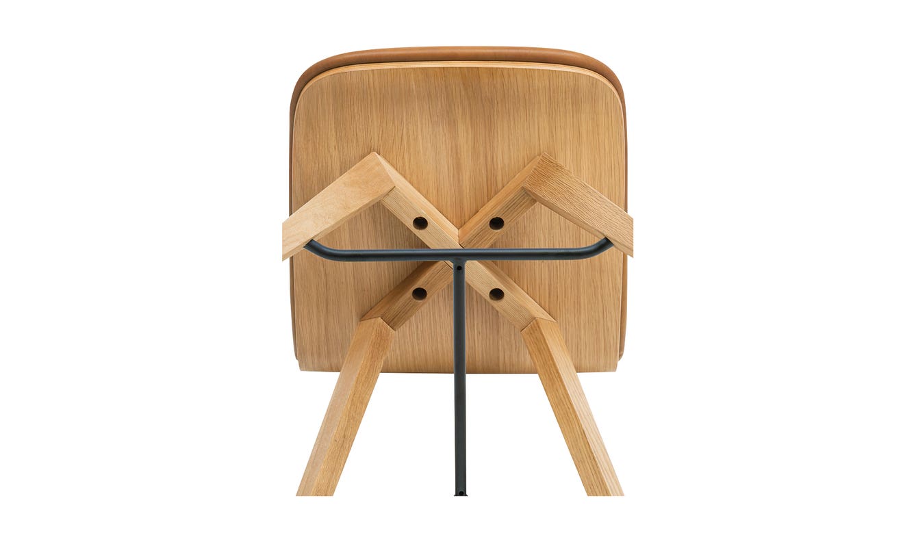 lifestyle view of Napoli Leather Counter Stool Tan luxury Chair