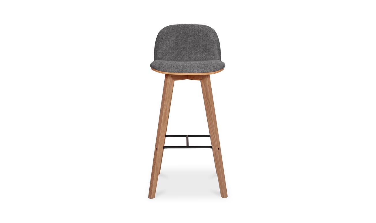 front view of Napoli Bar Stool Grey luxury Table & Bar Stool