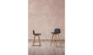 Napoli Leather Bar Stool Black