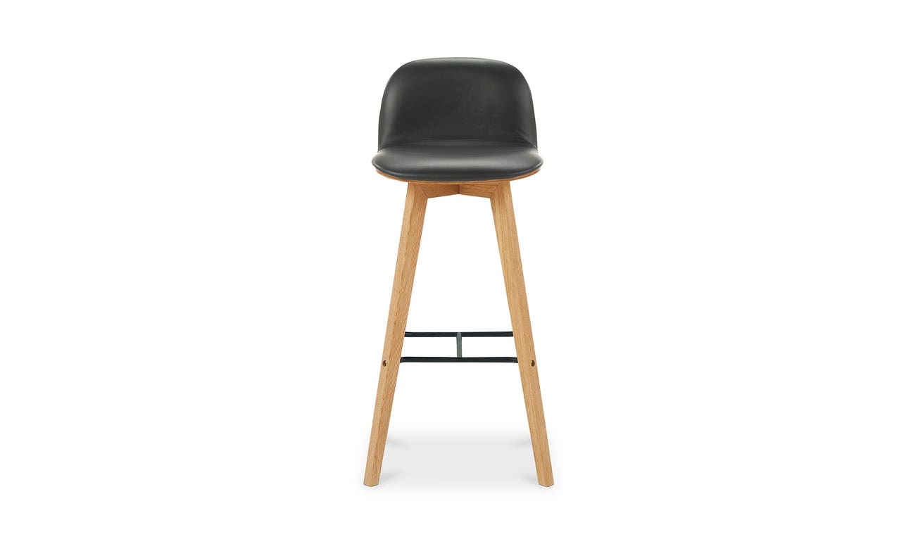 Napoli Leather Bar Stool Black