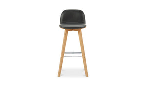 Napoli Leather Bar Stool Black