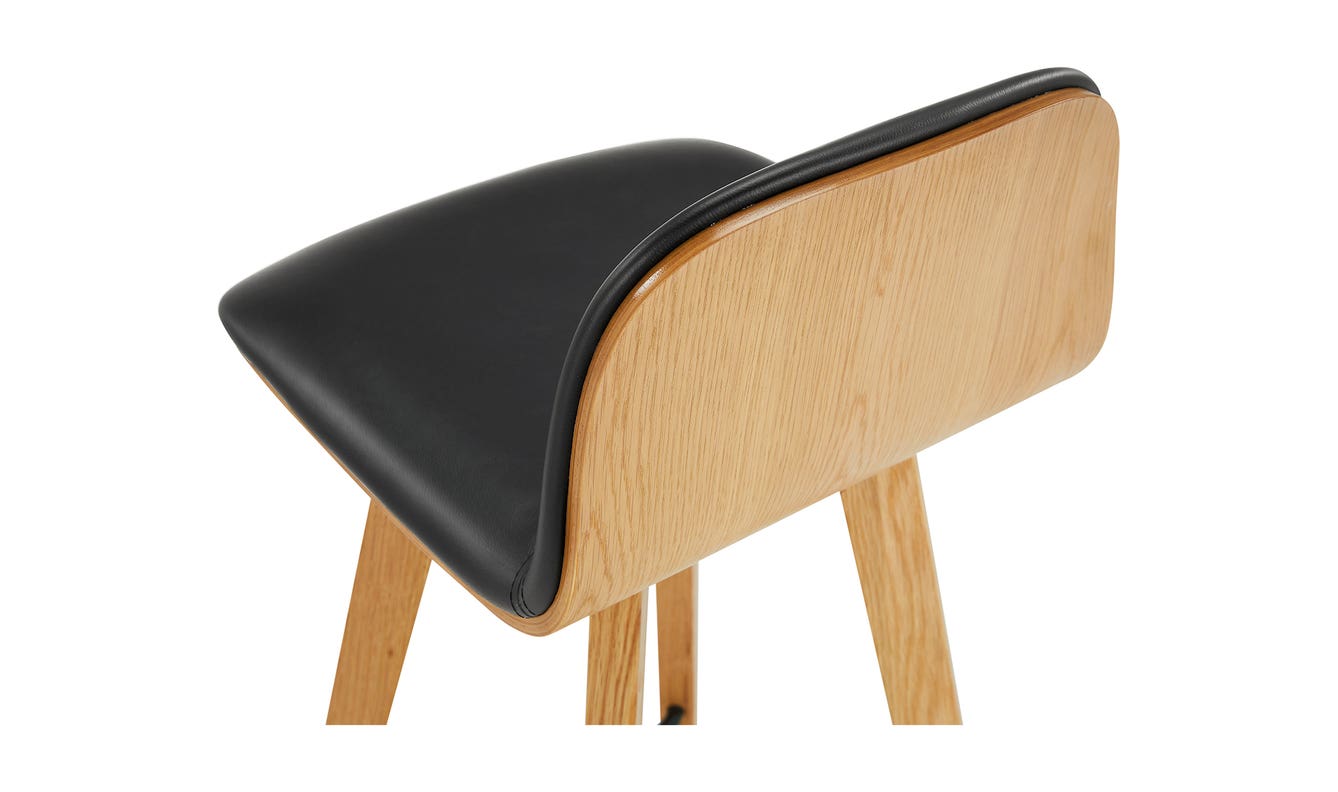 lifestyle view of Napoli Leather Bar Stool Black luxury Table & Bar Stool