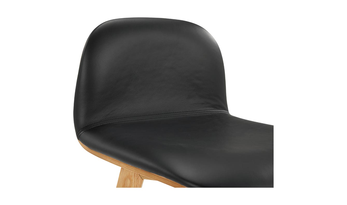 lifestyle view of Napoli Leather Bar Stool Black luxury Table & Bar Stool