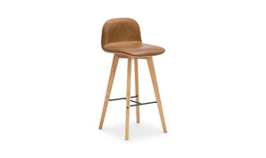 Napoli Leather Bar Stool Tan