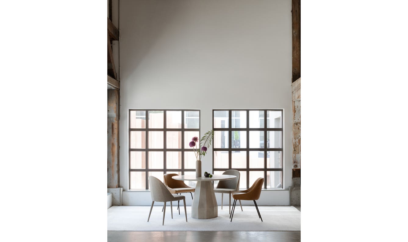 side view of Burton Dining Chair Light Grey (Set of 2) luxury Kitchen & Dining Room Chair