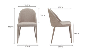 lifestyle view of Burton Dining Chair Light Grey (Set of 2) luxury Kitchen & Dining Room Chair