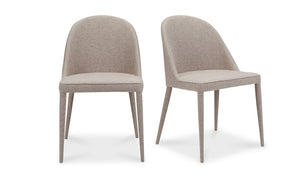 front view of Burton Dining Chair Light Grey (Set of 2) luxury Kitchen & Dining Room Chair