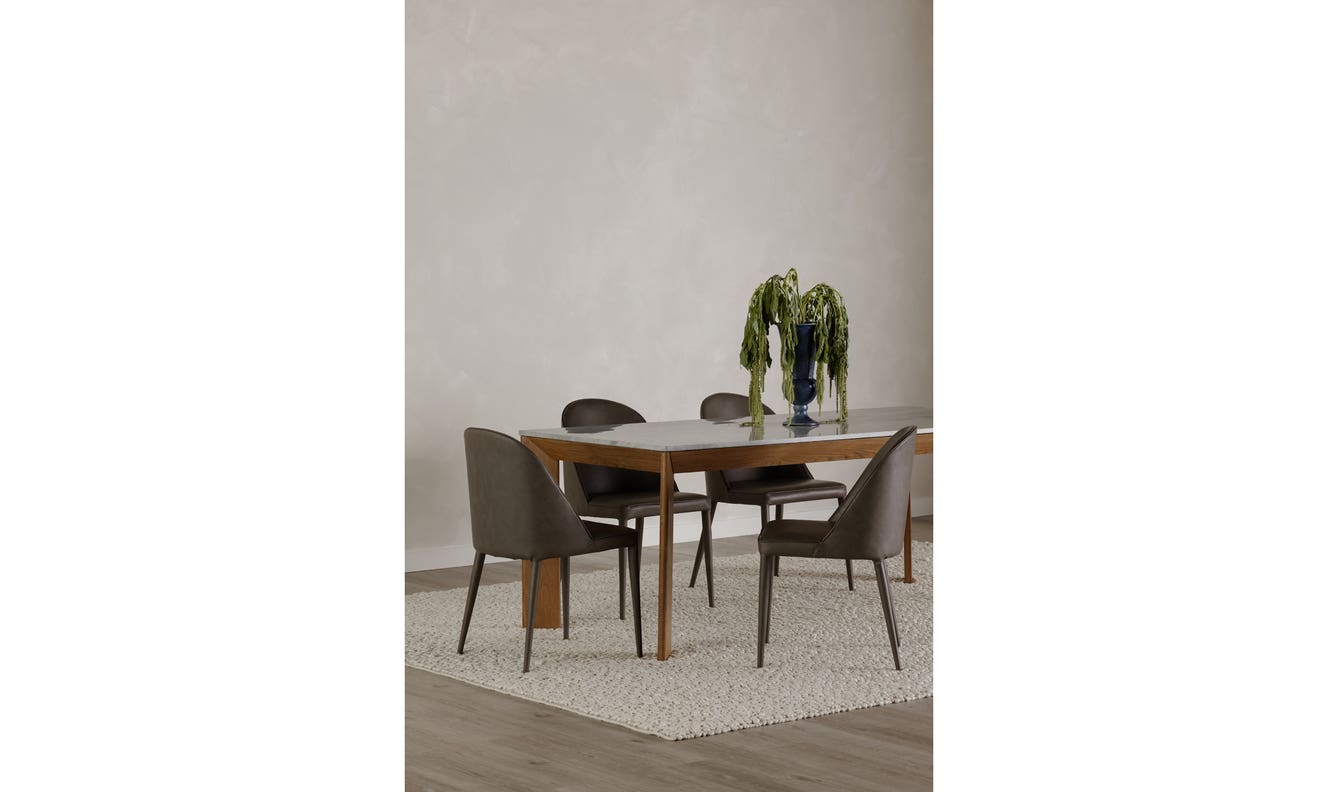 angle view of Burton Dining Chair Dark Grey (Set of 2) luxury Chair