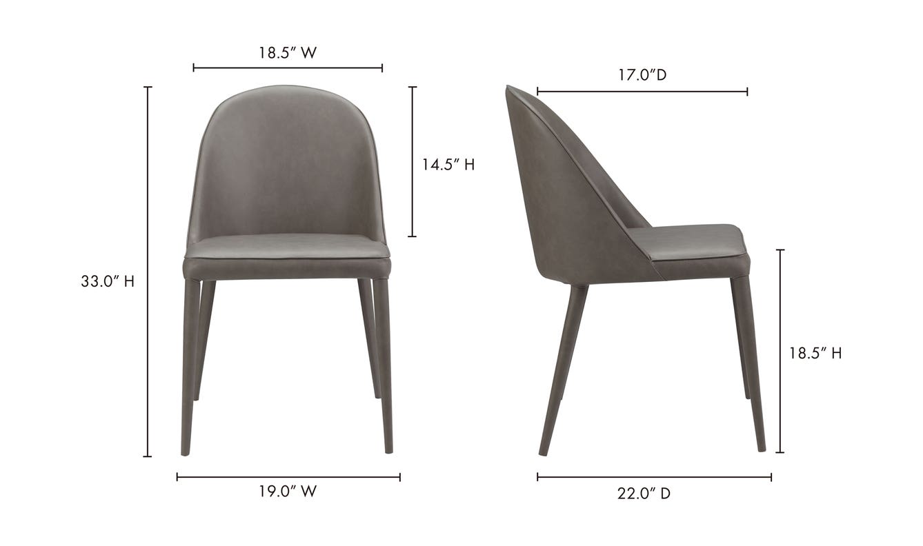 lifestyle view of Burton Dining Chair Dark Grey (Set of 2) luxury Chair