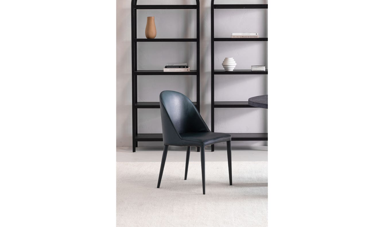 lifestyle view of Burton Dining Chair Dark Teal (Set of 2) luxury Kitchen & Dining Room Chair