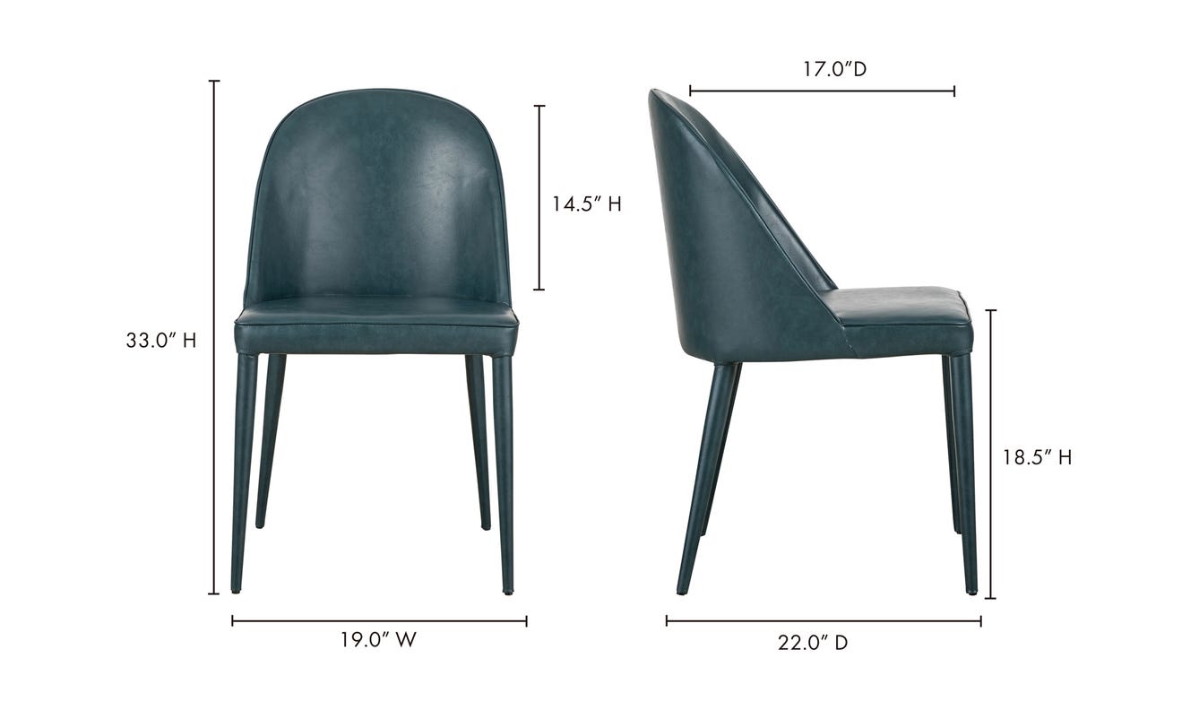 lifestyle view of Burton Dining Chair Dark Teal (Set of 2) luxury Kitchen & Dining Room Chair